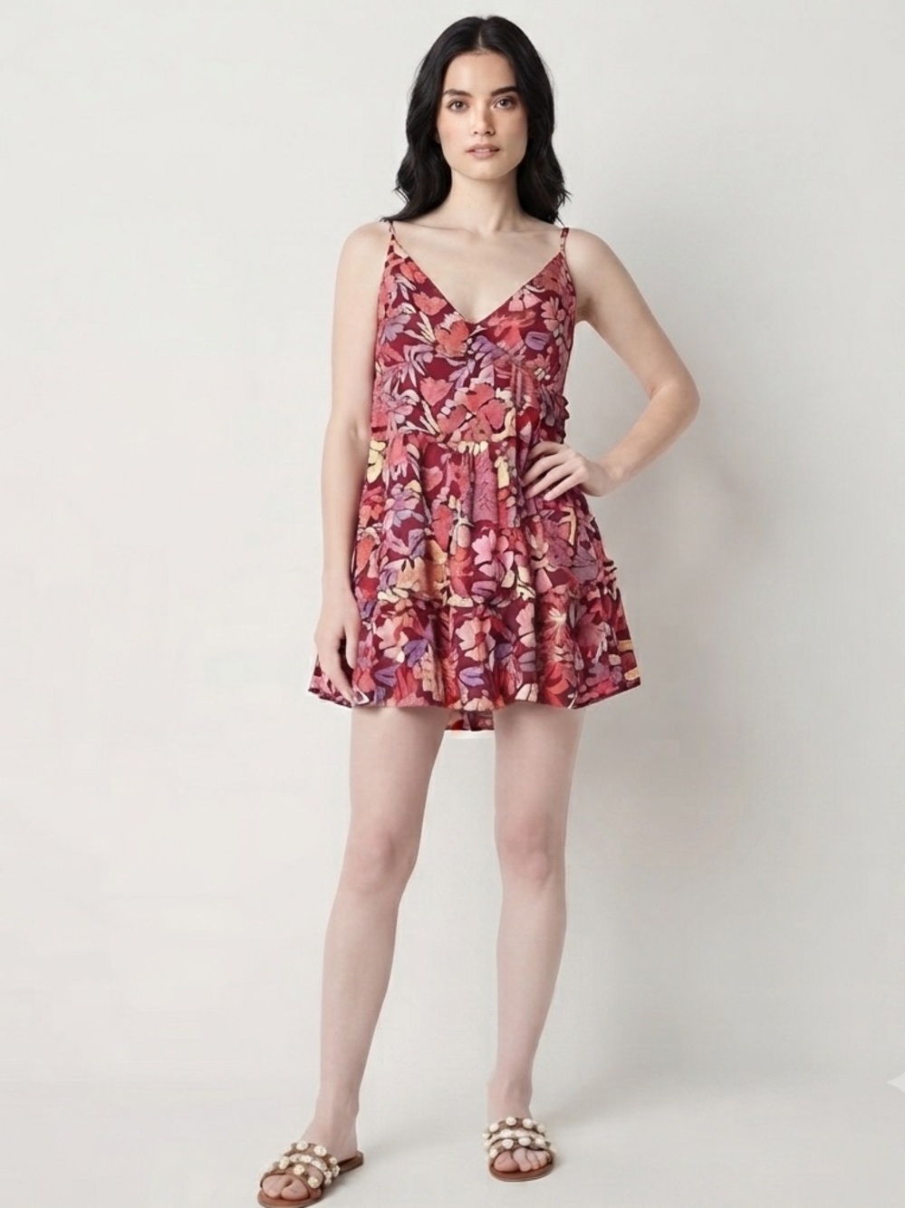 Arizona Womens Sleeveless Babydoll Dress Juniors